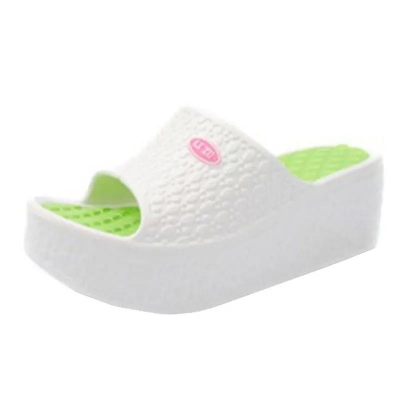 Женские односложные тапочки на танкетке с толстой подошвой, богемные домашние тапочки из пенопласта для ванной комнаты, сверхлегкие и удобные