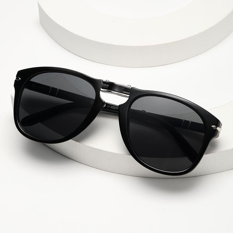 European and American double beam leopard print sunglasses women's retro driving sunshade sunglasses fashionable face small folding glasses