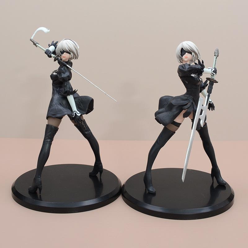 19см NieR:Automata Ver1.1a YoRHa №2 Тип B 2B ПВХ Экшн-фигурка Аниме Фигурка Модель Игрушки Коллекция Кукла Подарок