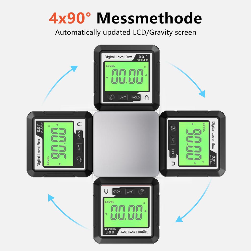 Digital Level Angle Gauge Mini Angle Finder Level Box Magnetic Base Back Light Bevel Gauges Inclinometer for Carpentry