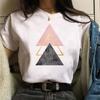 Maycaur 90s Mujaer Clothing Information T-shirt with Geometric Love Print Printed T-shirt for Women's Top