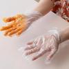 200Pcs Plastic Disposable Gloves Catering Baking Grabbing Dipping Stirring Salad Transparent PE Gloves Kitchen Accessories