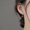Серьги-гвоздики с клубничным кристаллом, Короткие подвижные серьги-гвоздики, Нишевый дизайн, Подарки для девушки, Маленькие серьги с кристаллами циркона цвета цветущей персиковой ветки.