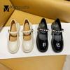 Модные весенние туфли Лолита Женские джинсы Мэри с пряжкой на ремне Лакированные кожаные туфли на плоской подошве для девочек Косплей JK Обувь Женские кроссовки