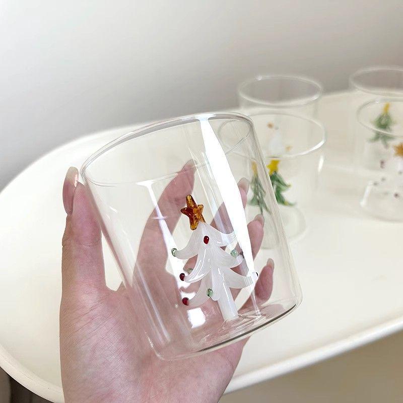 Christmas Tree Heat-Resistant Glass Cup for Milk, Juice, Tea, and Water - Home and Desktop Use