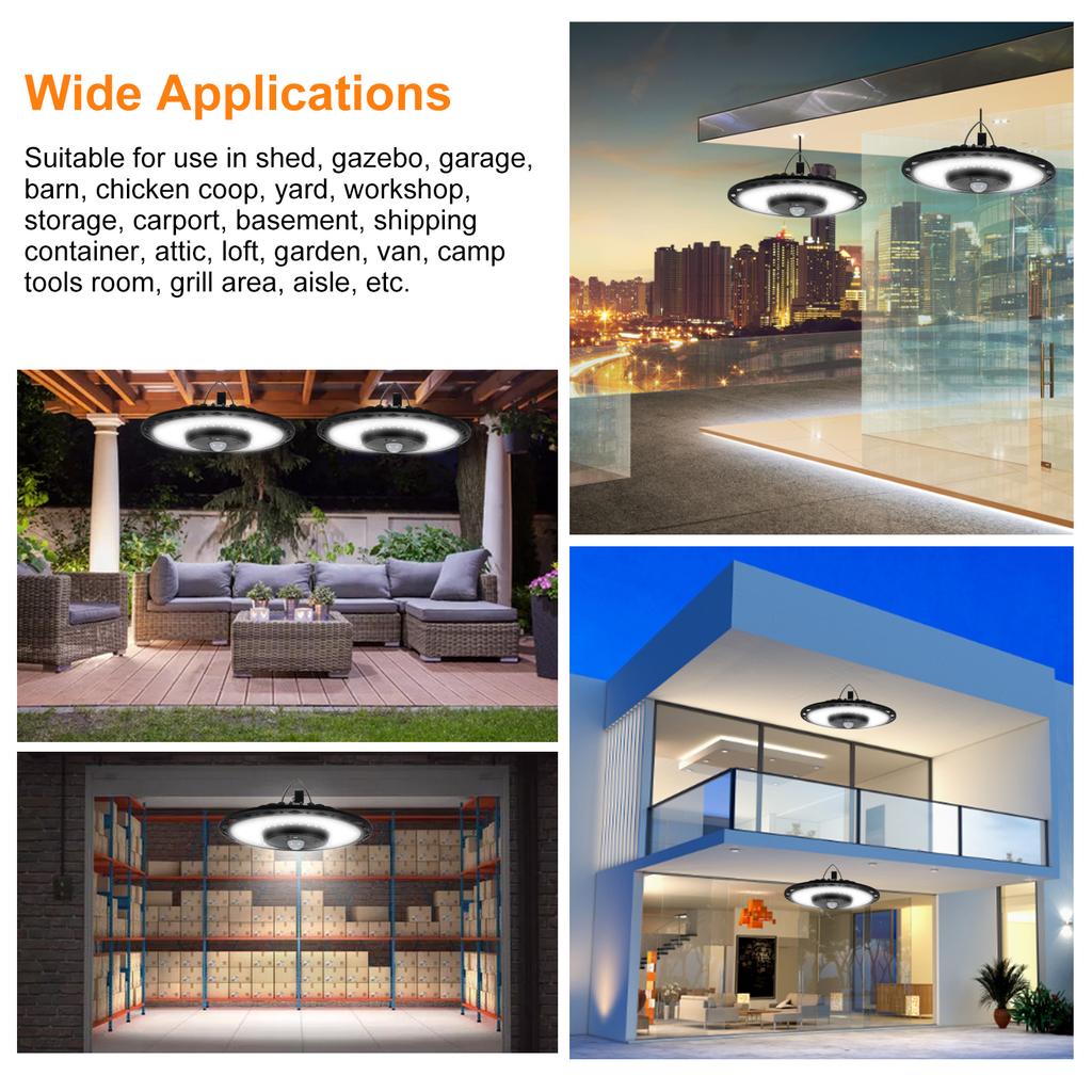 180 светодиодов на солнечных батареях, подвесной светильник, настенный светильник, светильник для гаража, датчик движения, уличный водонепроницаемый светильник