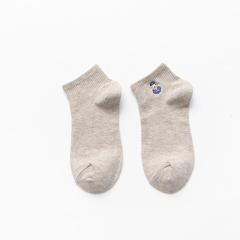 Милые женские носки из хлопка с вышивкой в корейском стиле - мода на весну/осень