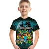 Game Controller Character Printed Boy's Casual Sports Round Neck Short Sleeved Fashionable Summer 3D Printed Top