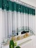 Ready-made curtain 400x160 cm with green bows and embroidery