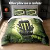 Monster Energy Design Bed Bedding Set 1 Duvet Cover + 2 Pillowcases Soft Breathable Household Bed Linens