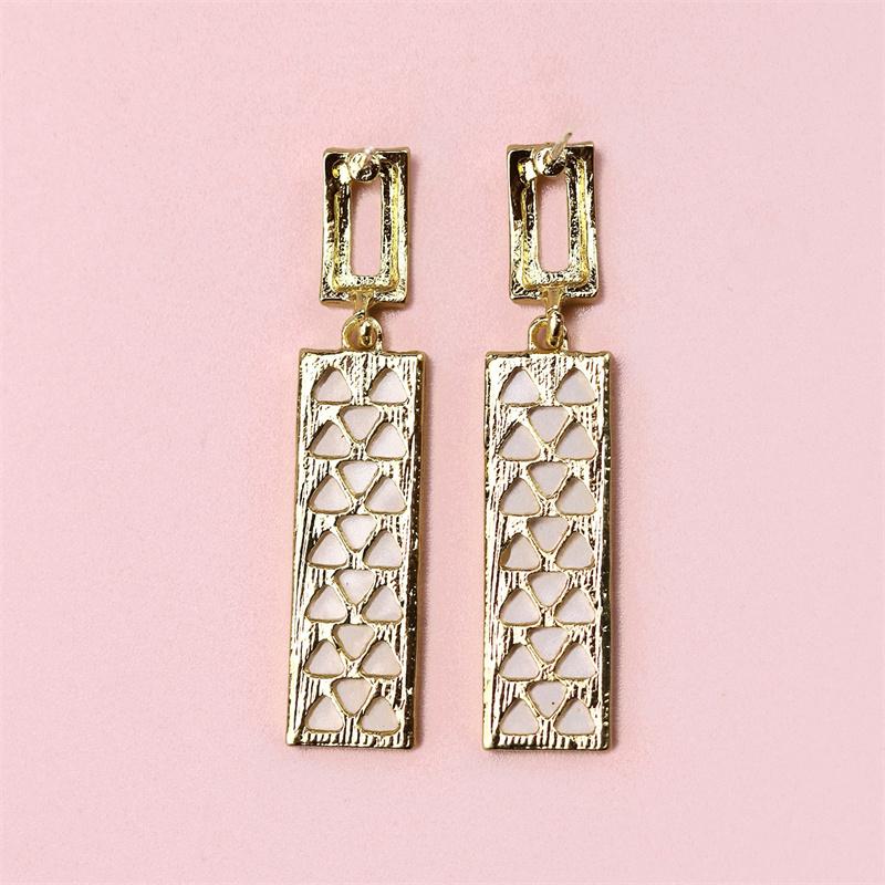 Классические прямоугольные геометрические квадратные сетчатые красные модные серьги-ракушки простые темпераментные индивидуальные серьги-гвоздики