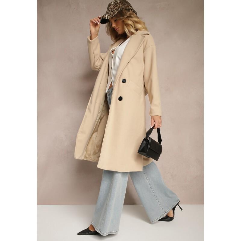 2025 Fall Winter Double Breasted Wool Blend Coat Women Warm Lined Real Pockets