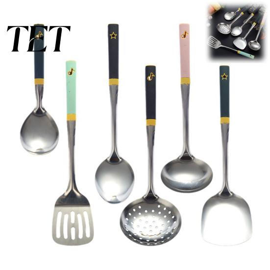 Professional Metal Cooking Gadget Stainless Steel Kitchen Utensil, Spatula Ladle Slotted Turner Rice Spoon, Durable Colander Spoon Heat-Resistant Soup
