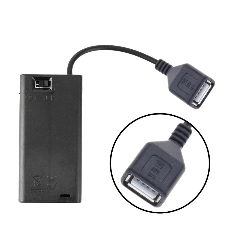 Кейс-коробка для хранения 2/3/4/6/8 батареек типа АА с USB для сборки светодиодного комплекта с выключателями