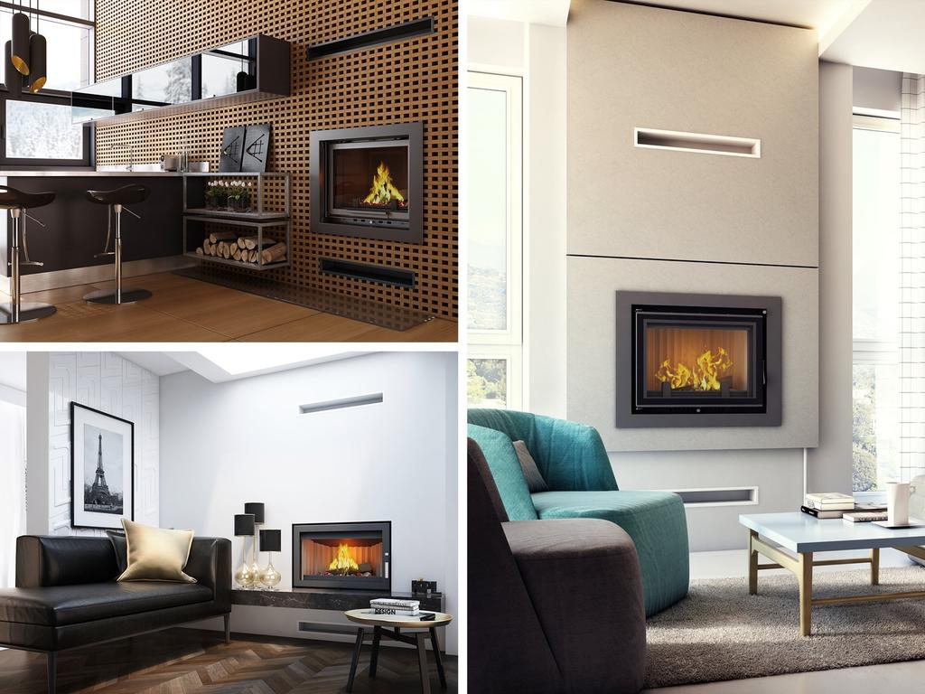 Water Heating Fireplace KRATKI LUCY 20 kW Ø 200 Self Closing Door