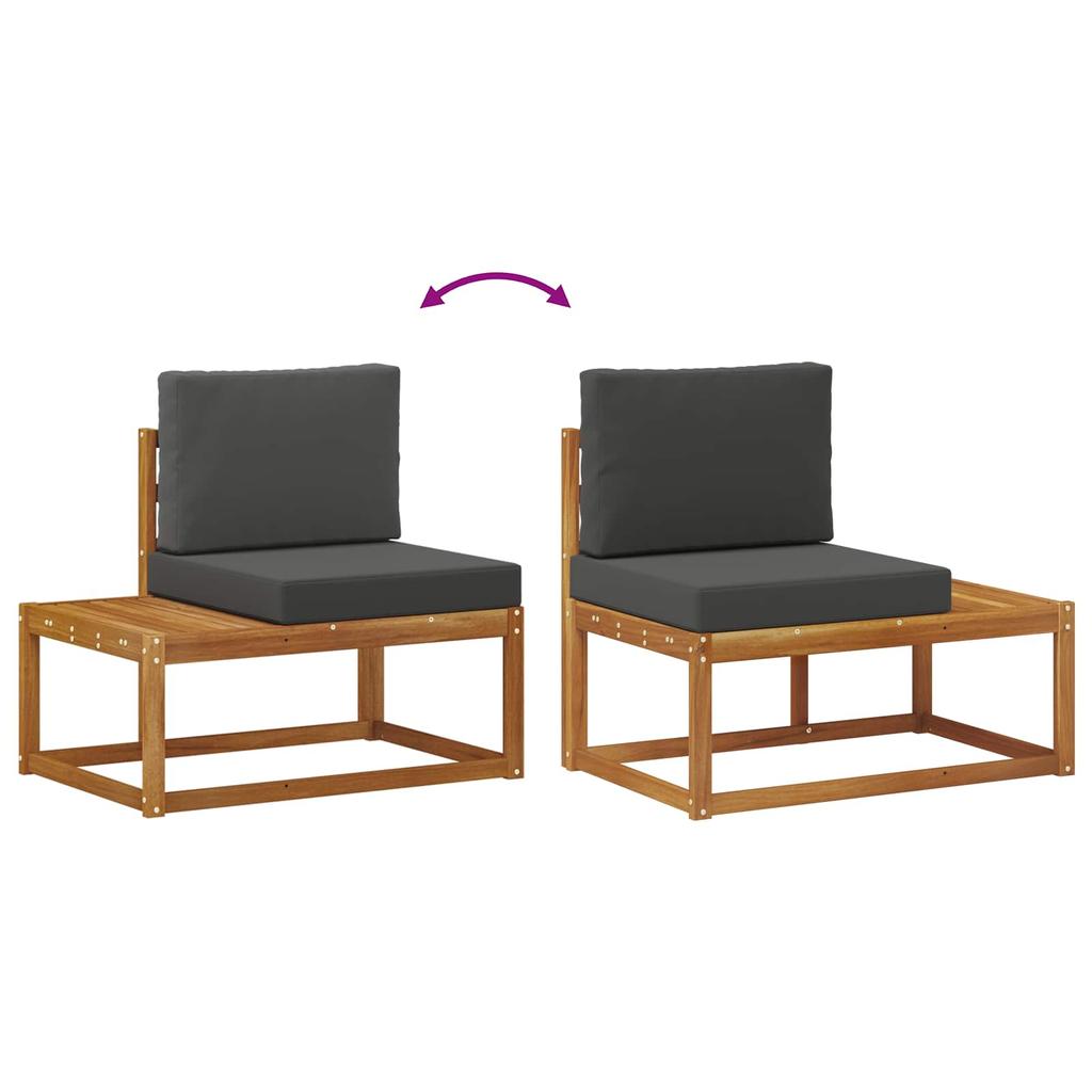 Outdoor Sofa Set with Cushions 4 Piece in Natural and Anthracite
