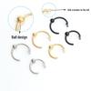 Серьги-кольца C-образной формы из нержавеющей стали для пирсинга носа и губы