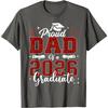 Proud Dad of a 2026 Graduate T-Shirt Cotton Graphic Tee Casual Short Sleeve