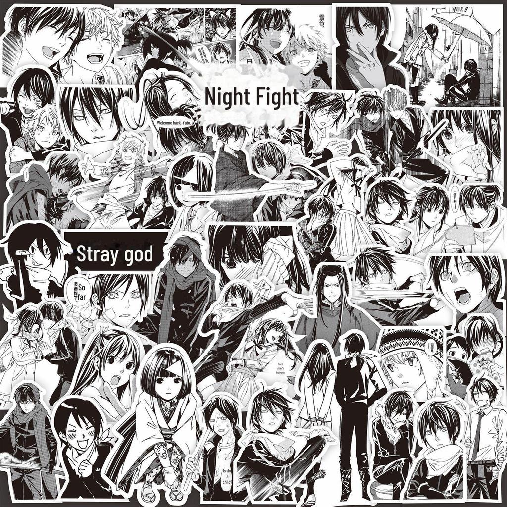 1000 черно-белых аниме-наклеек: Demon Slayer, One Piece и многое другое для украшения блокнота