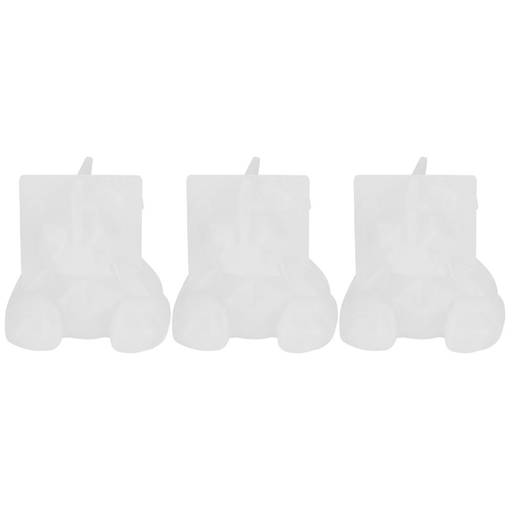 3pcs 3D Shape Animal Silicone Mould Food-Grade Silicone 3D Bear Mould Candle Making