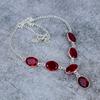 Mozambique Garnet Gemstone 925 Sterling Silver Jewelry Necklace 18" M-402