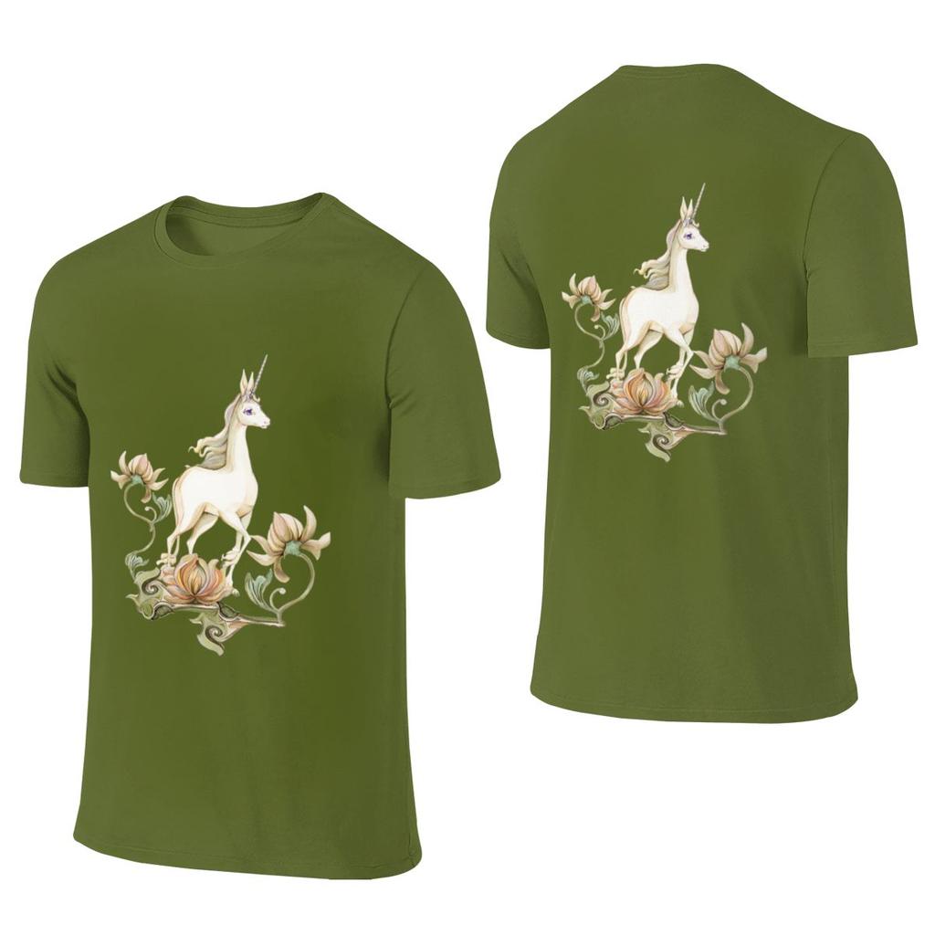 Last Unicorn Flower Garden Lazy Style Reversible Tshirt Daily Lazy Sun Protection Cotton Tee