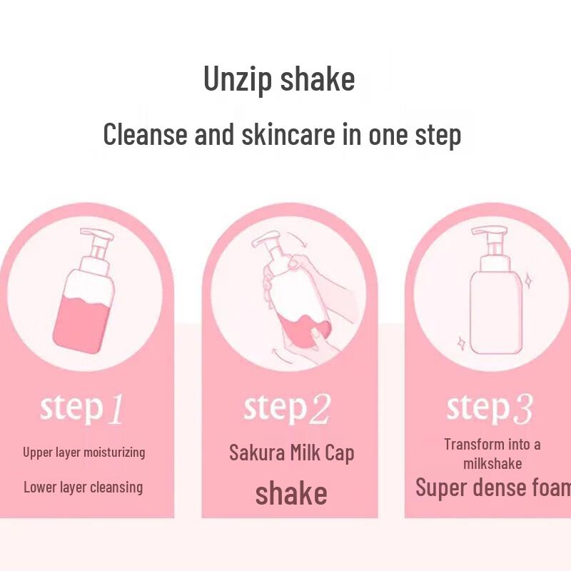 Kustie Milk Cherry Blossom Shake Shake Shower Foam
