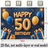 Party Backdrop 50Th Birthday Balloon Flat Banners Golden Celebrations Wedding Enthusiasts Photo Booth Background Front Door Decor