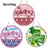3Pcs Happy Valentine's Day Sign for Front Door Decor, Red Pink Love Hearts Wood Door Hanger for Outdoor Outside Porch, Valentines Day Wooden Wreath