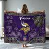 Minnesota Vikings Logo Print Flannel Blanket High Quality Warm Comfortable Cover for All Seasons Perfect for Gifts Home Decor