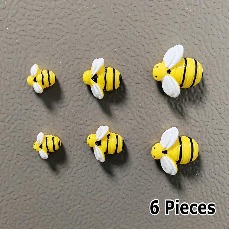 3-6-9 шт. 3 размера креативные магниты на холодильник из смолы в виде желтой пчелы для домашнего декора, милые магнитные наклейки на холодильник