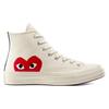 Мужские кроссовки Comme des Garçons Play x Converse Chuck 70 High Молочные 2023 Унисекс Кеды Кремово-белые Красный High-Risk-Red A08792C