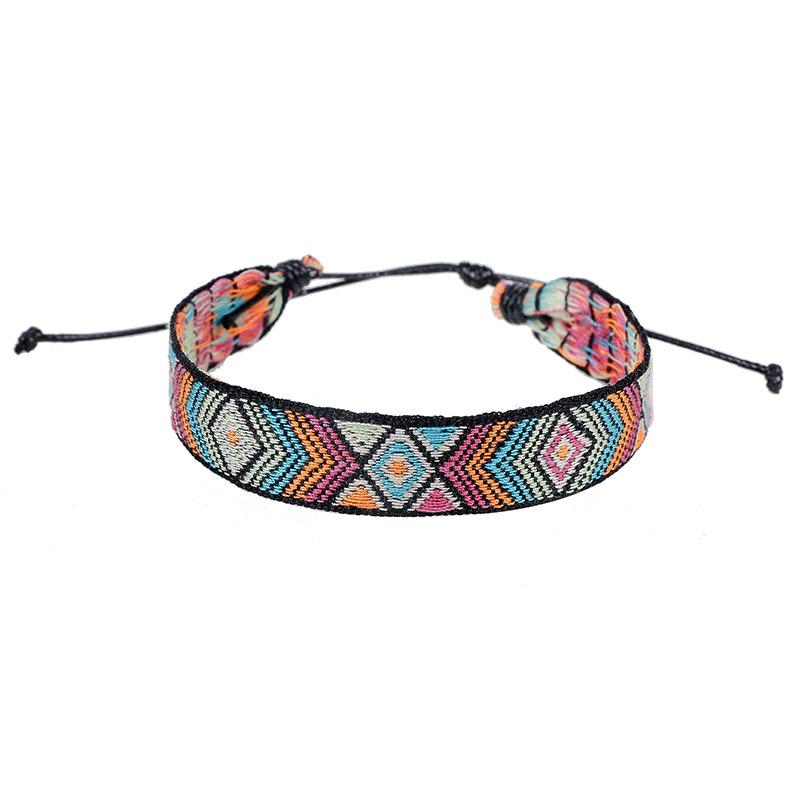 Cross-Border Bracelet Retro Handmade Bracelet Bohemian Printed Fabric Artistic Bracelet Carrying Strap Ethnic Style