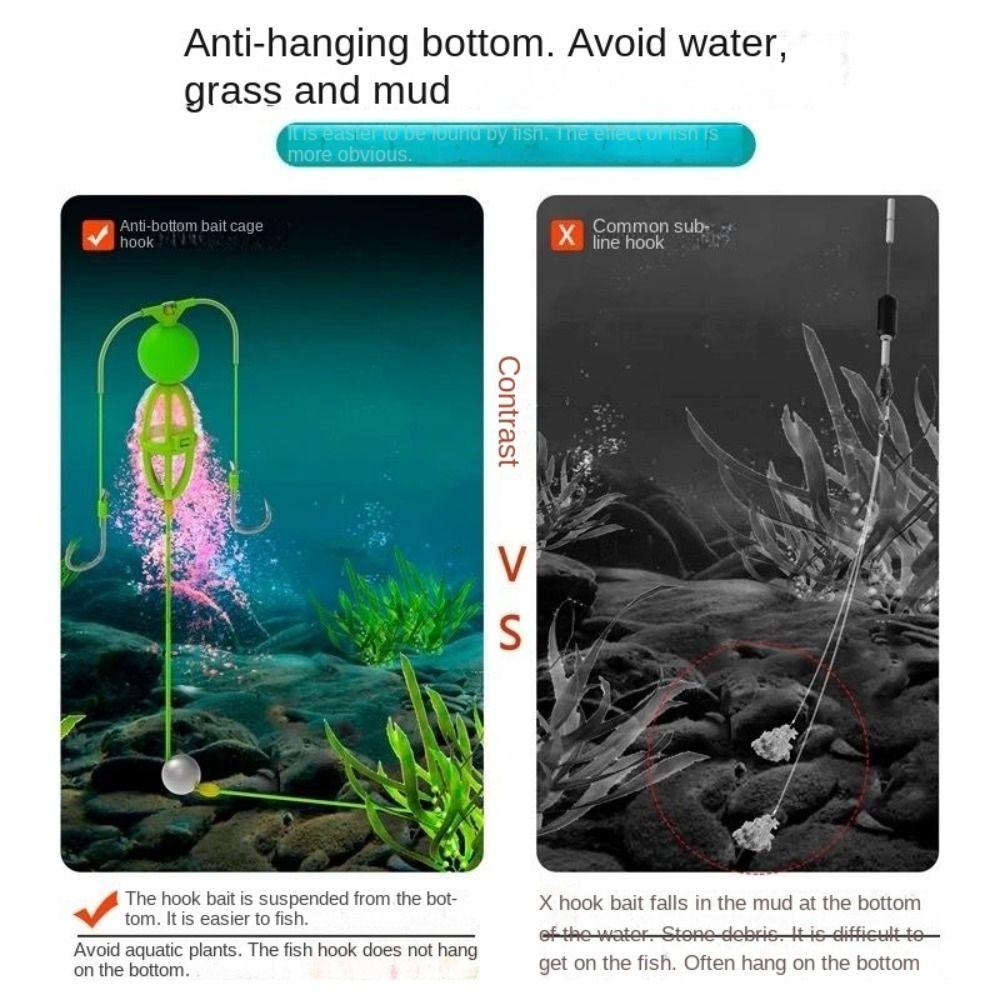 String Hook Fishing Bait Cage Carbon Steel Fishing Spring Bait Cage Line Group Feeder Sinker Sea