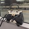 2025 Women's Genuine Leather Lychee Pattern Panda Crossbody Bag