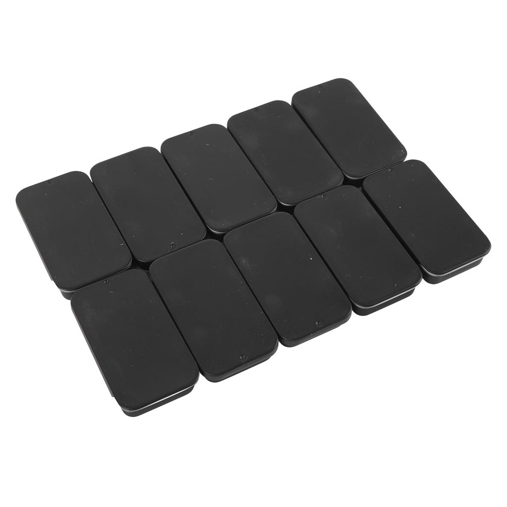 10 Pcs Slide Top Metal Box Leakproof Portable Mini Sliding Metal Container for Lip Balm Candy Mints Beads