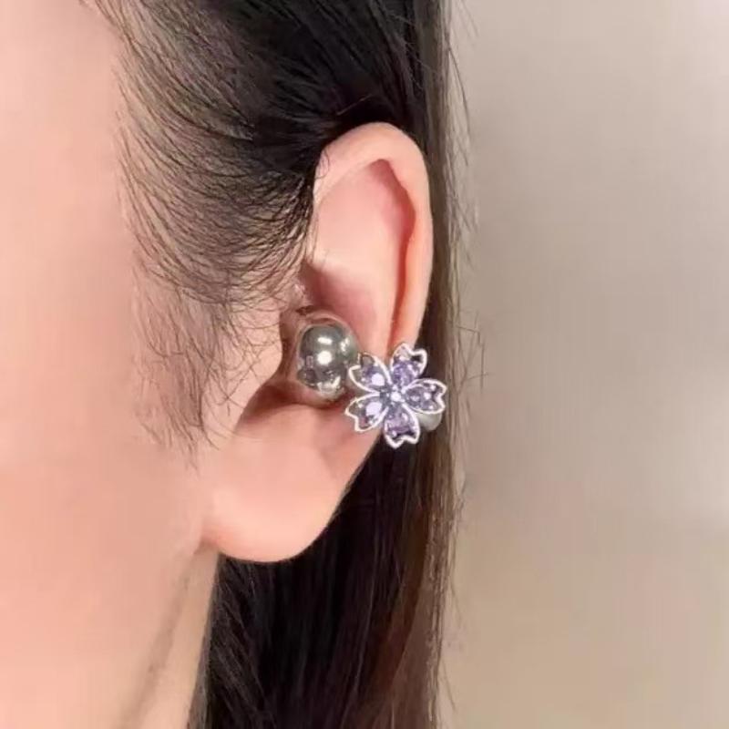 Chic 2Pcs Earrings with Shining Rotating Flower Blossoms for Sophisticated Look