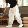 Брюки для активного отдыха в китайском стиле для мужчин Lce Silk Dragon Dark Flower Loose Wide Leg Casual Брюки мужские