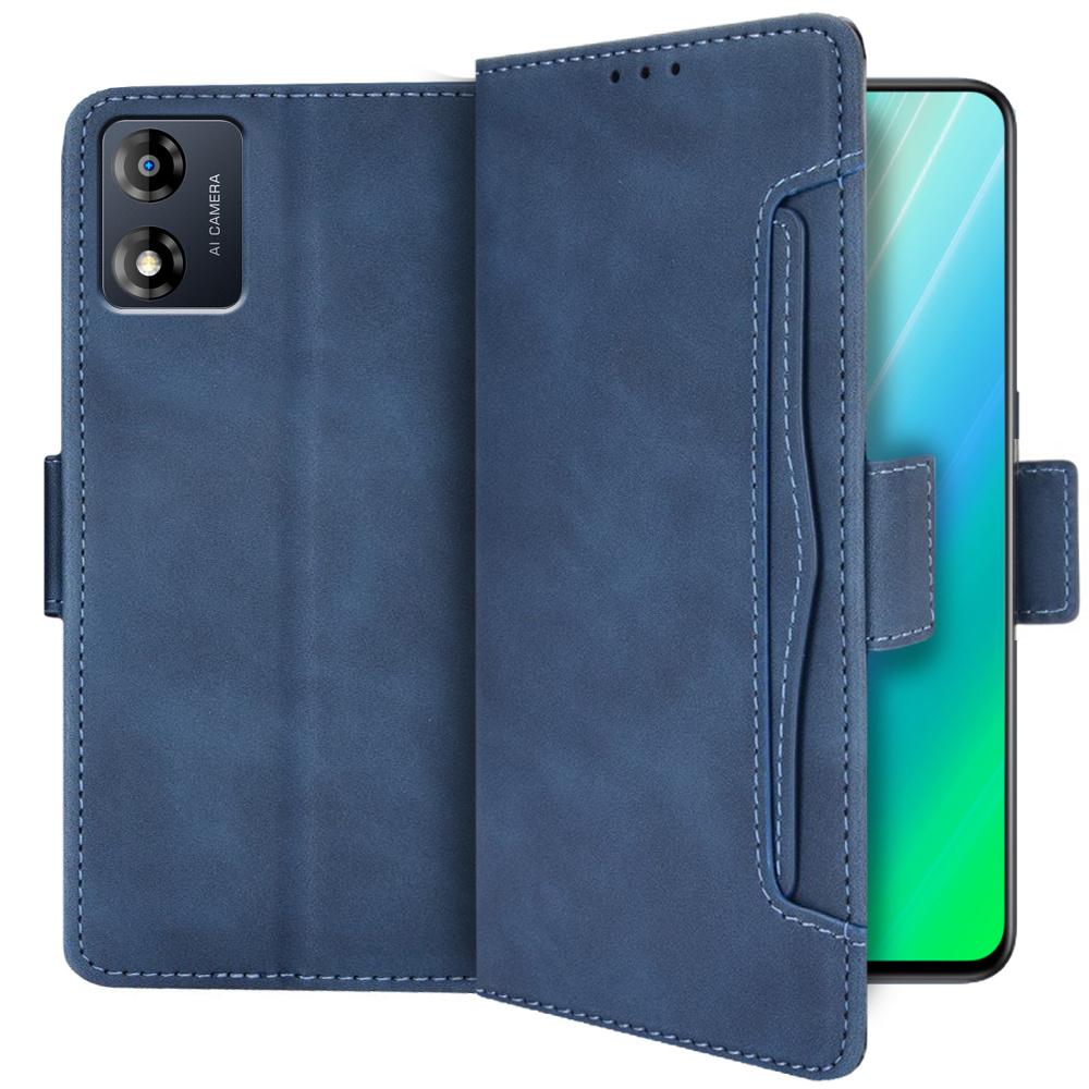 Flip Case for Motorola Moto E13, Card Slot, Blue
