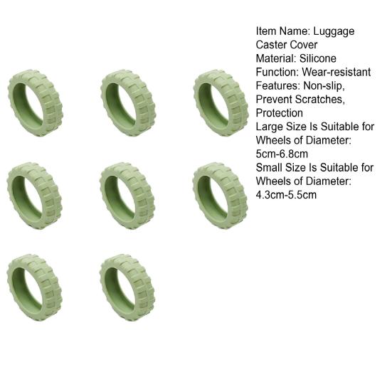 8 Pcs Luggage Caster Cover Thick Reduce Noise Caster Protection Prevent Scratches Non-slip Suitcase Wheel Covers Wear-Resistant Waterproof Wheel