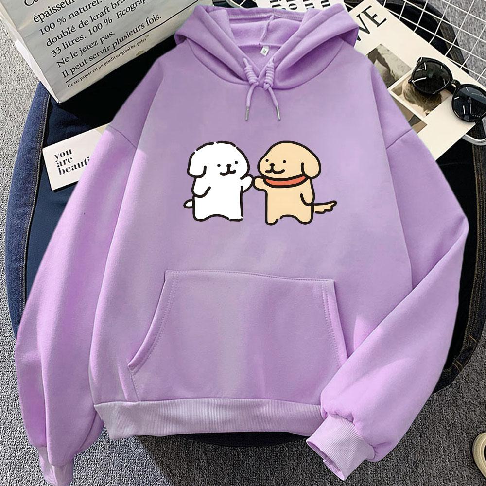 Толстовки с принтом щенка мальтийской болонки Kawaii Графические свитшоты для женщин/мужчин Одежда с длинным рукавом для девочек Милый графический зимний худи