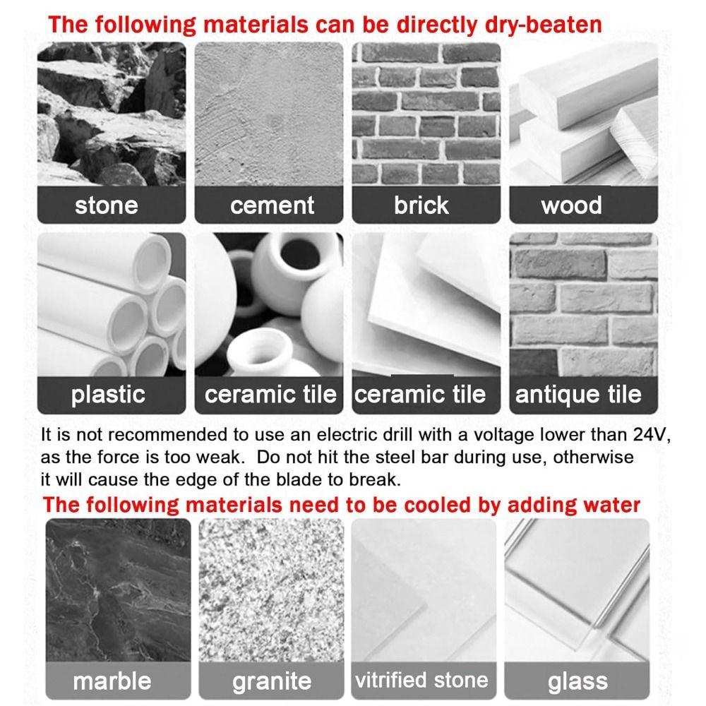 Four-Edged Eccentric Drill Bit Skewed Head Concrete Drill Bit Set for 4/6Pcs Drilling Tool