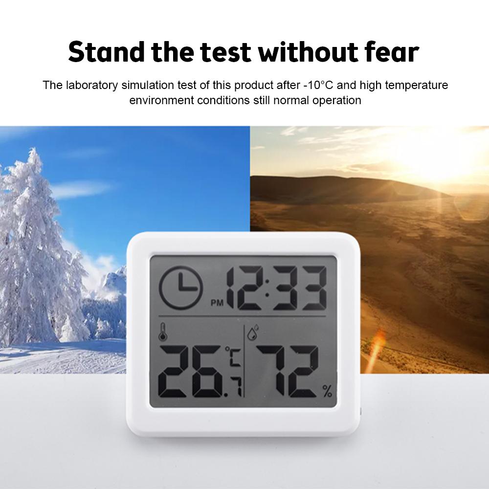 Цифровой термометр-гигрометр для помещений, электронный измеритель температуры и влажности, 3,2-дюймовый ЖК-экран, электронная метеостанция