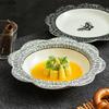 Flower Shaped Ceramic Plate Creative Deep Plate Thick Soup Plate Salad Plates Dessert Plates Restaurant Specialty Tableware
