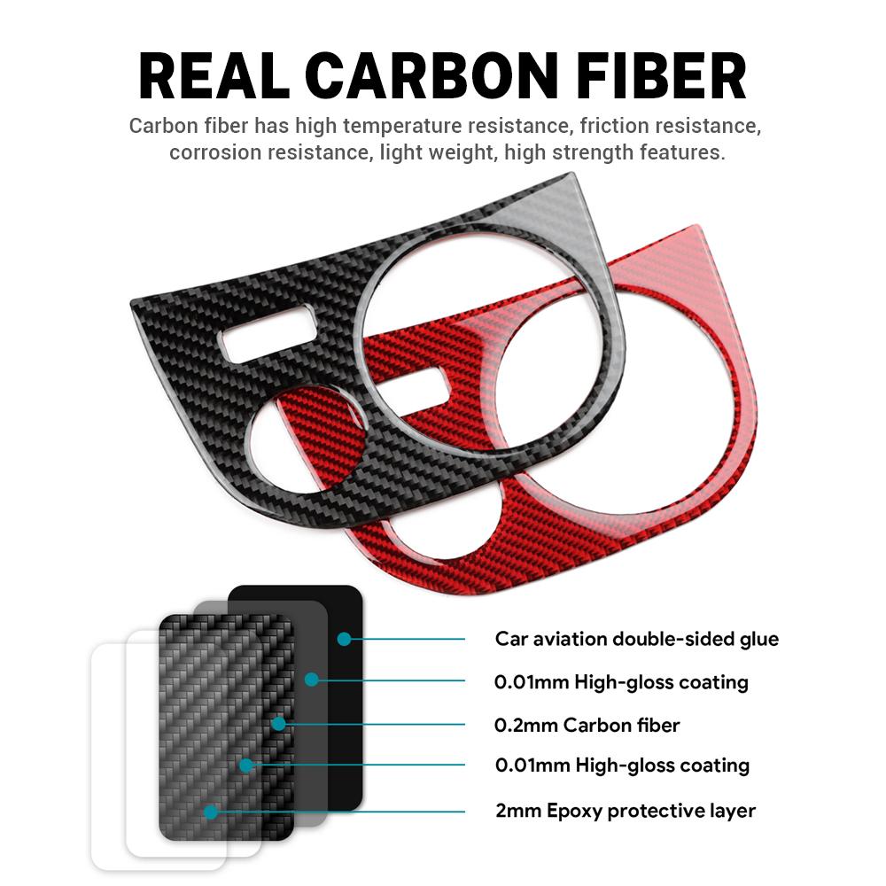 Real Soft Carbon Fiber For SEAT Leon MK2 1P 2005 2006 2007 2008 2009 2010 2011 2012 Car Cup Holder Panel Sticker Accessories