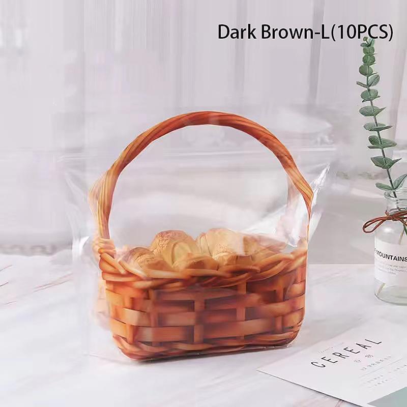 10 шт. прозрачных пакетов с застежкой-молнией, большой прозрачный пакет для тостов, держатель для хлеба, портативная самоклеящаяся упаковка для выпечки, подарок для выпечки