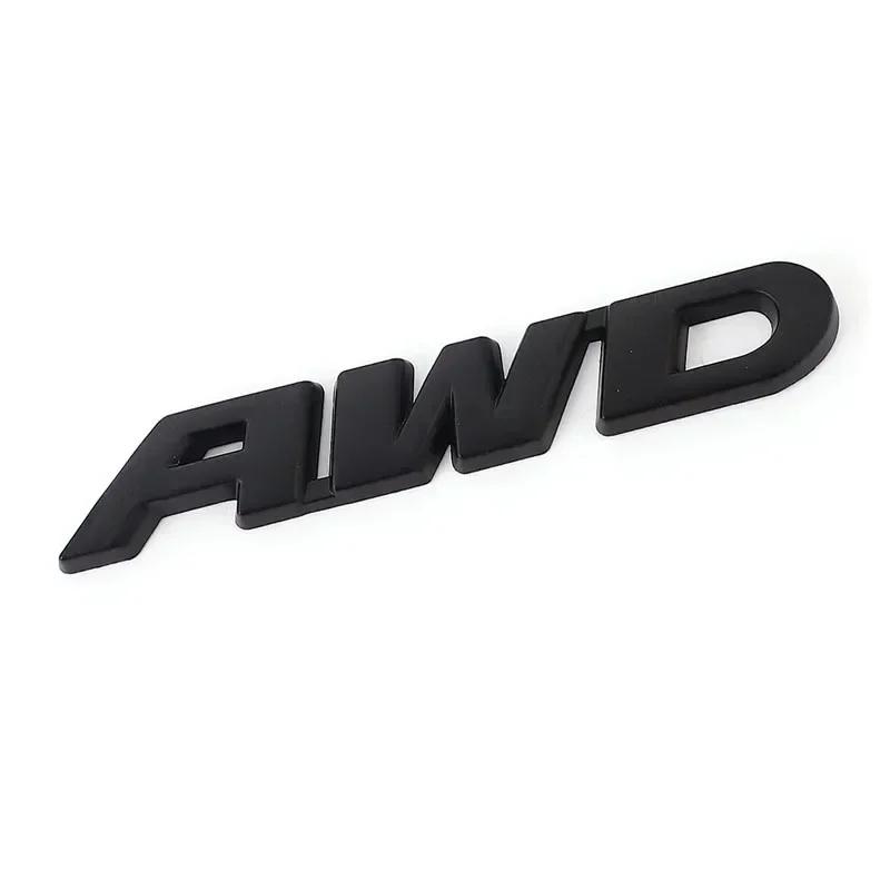MPC4 3D Metal AWD Letters Rear Trunk Fender Emblem Badge Sticker Decals For Honda CRV HRV Highlander Car Styling Accessories