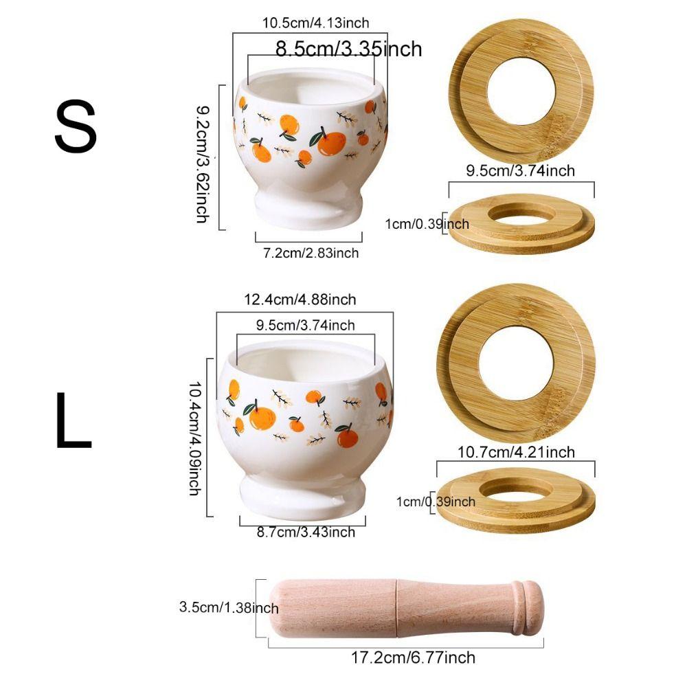 Internal Thread Ceramic Mortar Ceramic Manual Mortar Garlic Pounder Garlic Masher  Household