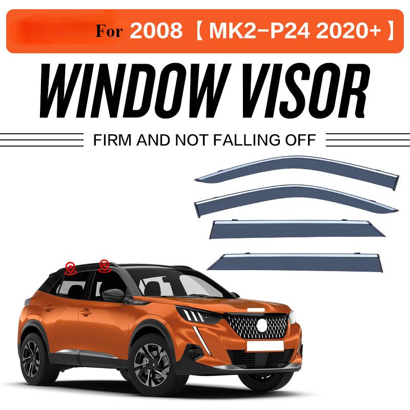 For PEUGEOT 2008 2014-2025 Window Visor Accessories Deflectors Visors Rain Guard Door Vent Shades Ventvisor Awnings
