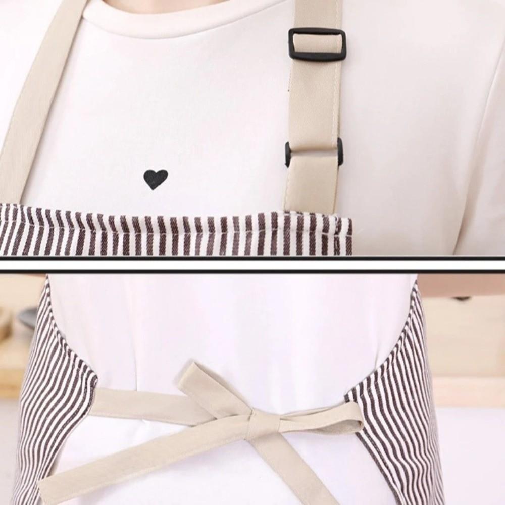 with 2 Pockets Striped Apron Adjustable Kitchen Apron Practical Cooking Apron  Food Preparation